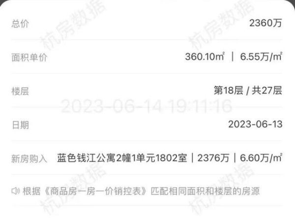 杭州保姆纵火案房源网签:比原价还低 以2360万元签约