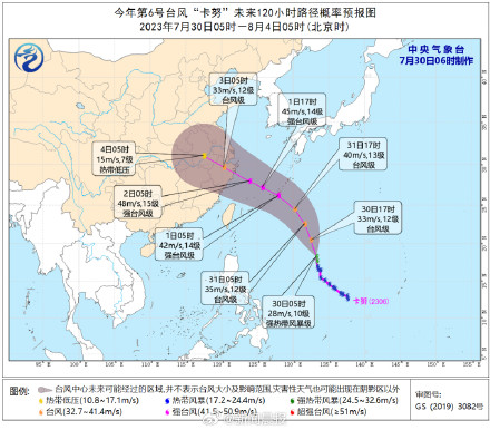 台风卡努正在增强 台风“卡努”最新路径概率预报