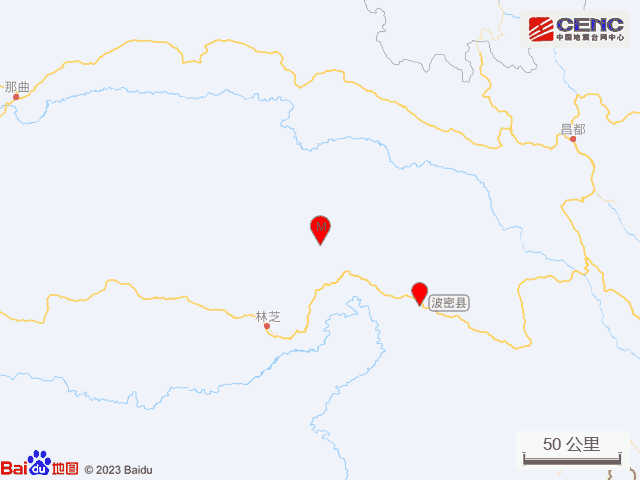 西藏林芝市波密县发生3.2级地震，震源深度10公里