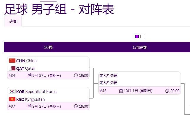 中国男足杭州亚运会1/4决赛最新赛程 中国vs韩国比赛直播时间