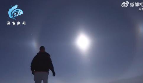 男子在零下30度内蒙古拍到幻月环 网友：像极了三体世界