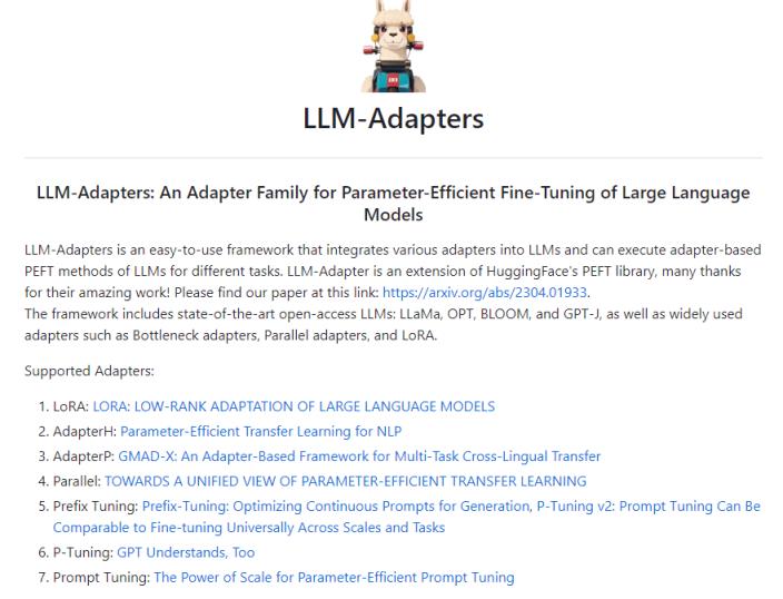 LLM-Adapters：将各种适配器集成到大型语言模型中
