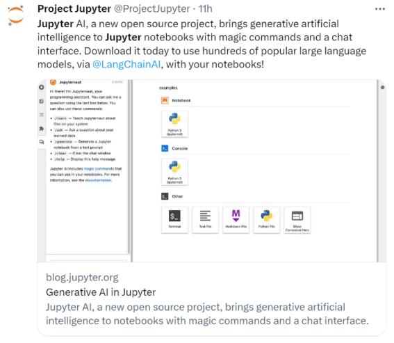 Jupyter大升级：无缝连接各种大模型 聊天就能生成代码
