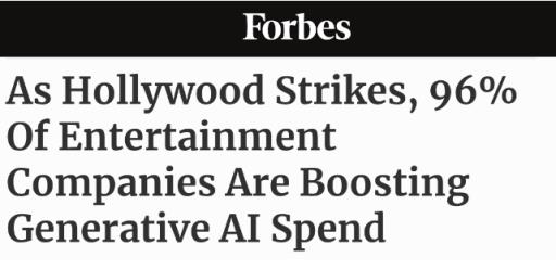 好莱坞罢工未停,96%的娱乐公司高层计划砸钱用AI替代人力