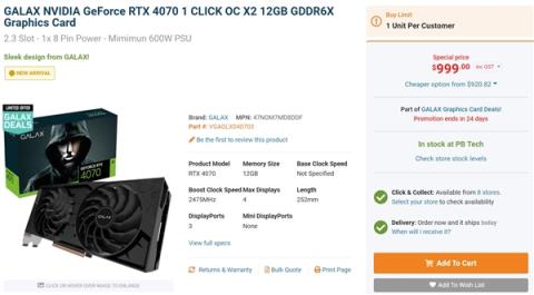 RX 7800 XT上市之后：RTX 4070闪电降价！